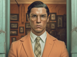 An AI generated image of Cristiano Ronaldo as a Wes Anderson character