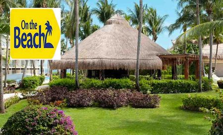 on the beach logo top left with a picture of a hut 