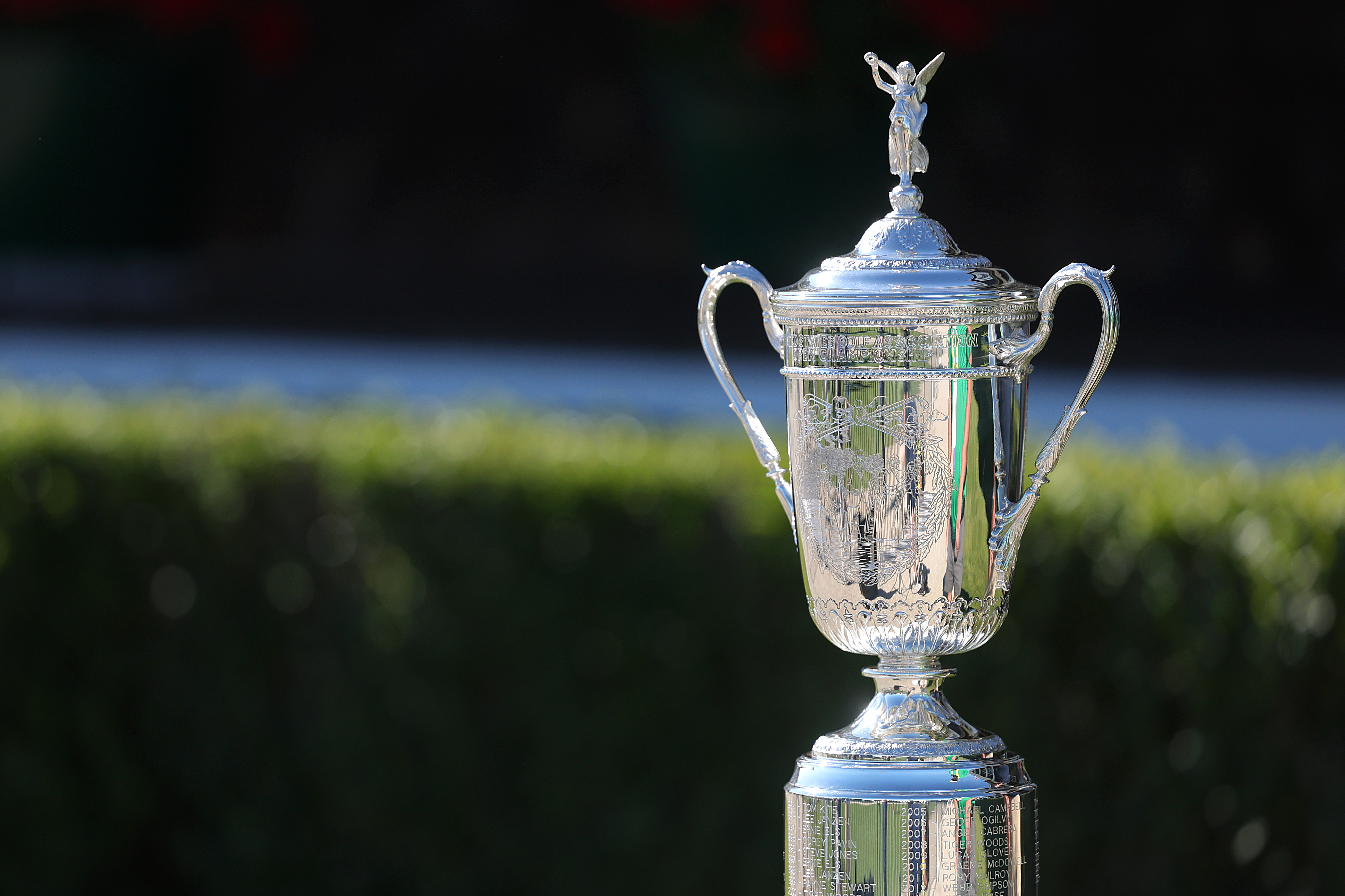 The US Open trophy glistening in the sun