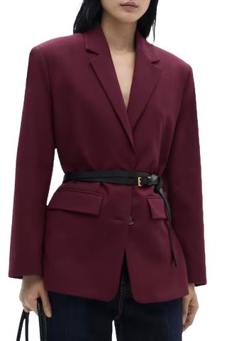 Wool Jacket With Pronounced Shoulders - Women | Mango Usa