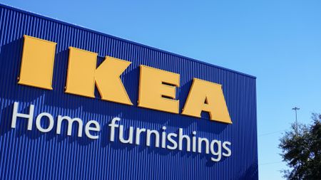 An closeup exterior shot of an IKEA store