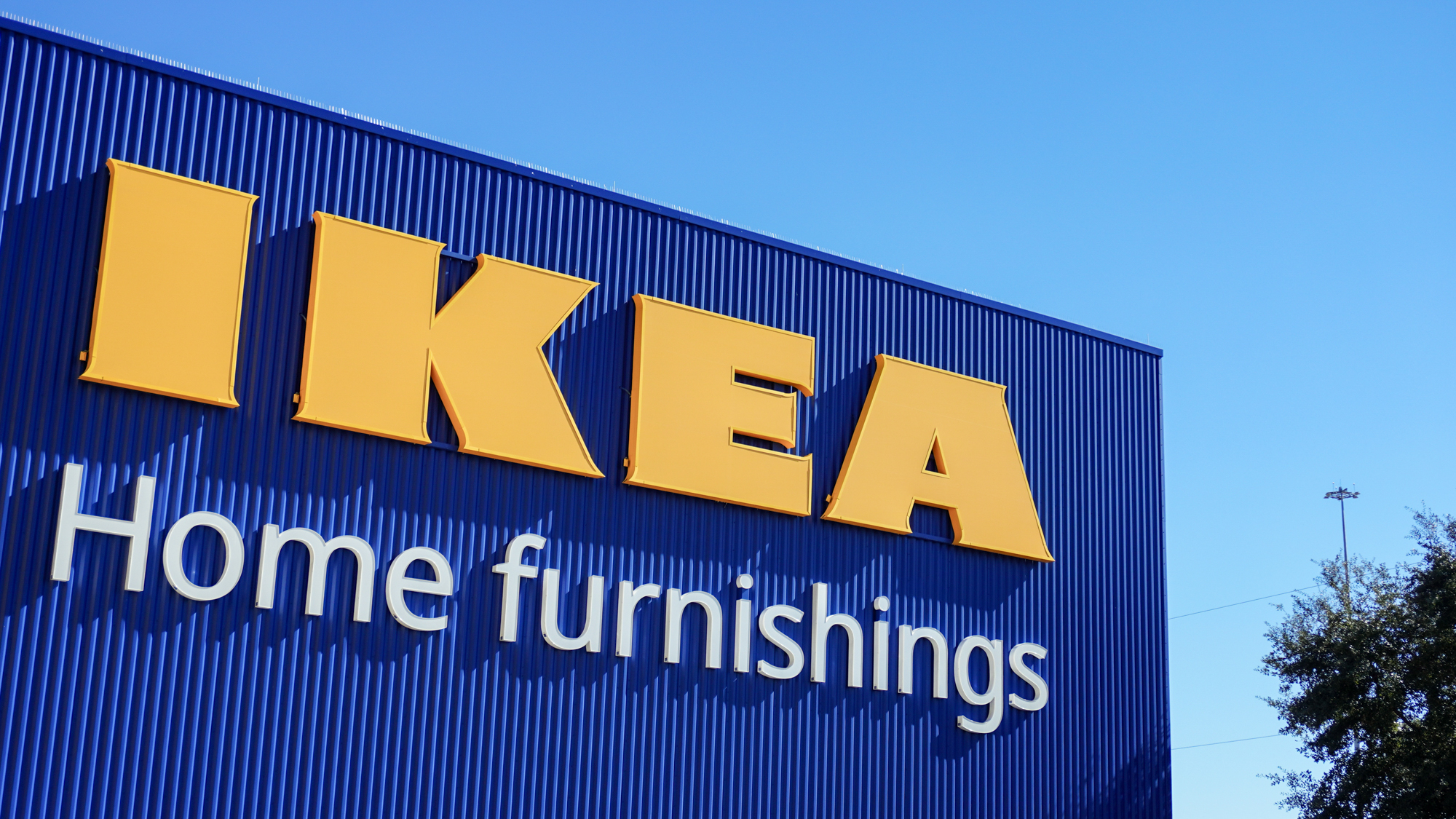 An closeup exterior shot of an IKEA store