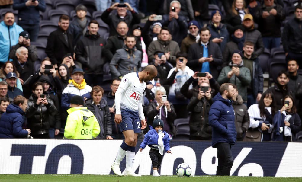 Lucas Moura celebrates hat-trick with post-match kickabout with son ...