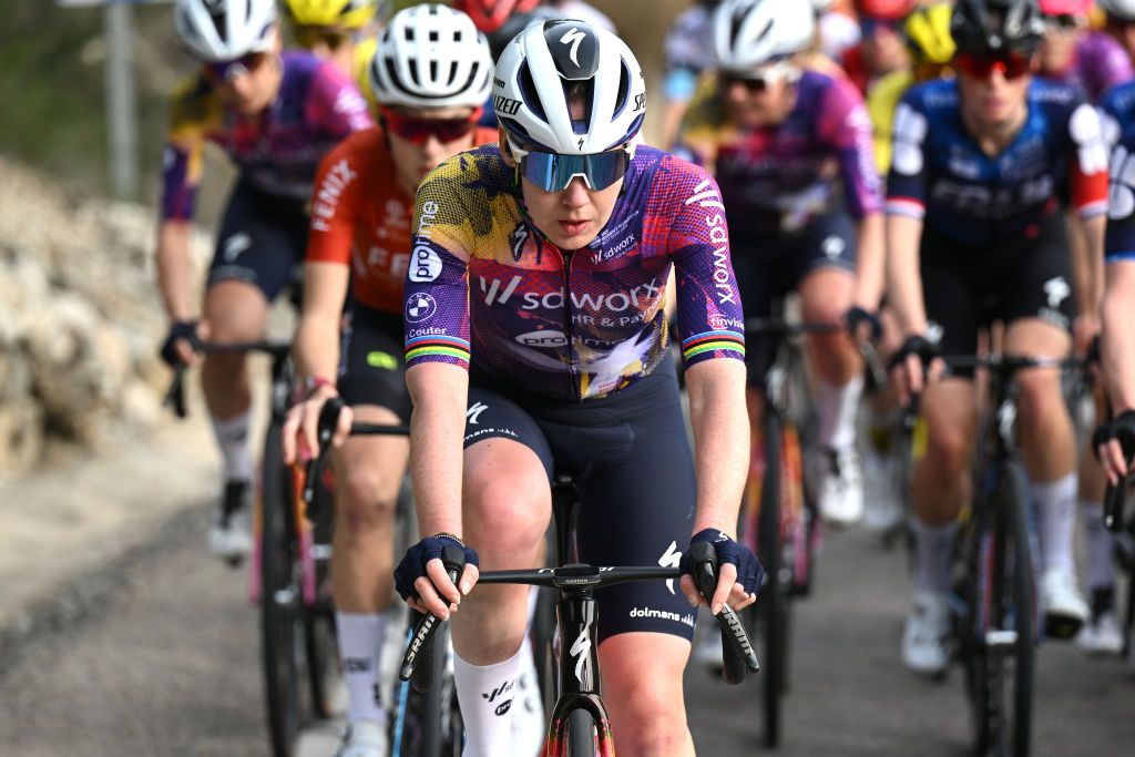 GANDIA SPAIN FEBRUARY 13 Anna Van Der Breggen of Netherlands and Team SD Worx Protime competes during the 9th Setmana Ciclista Volta Femenina de la Comunitat Valenciana 2025 Stage 1 a 112km stage from Alzira to Gandia on February 13 2025 in Gandia Spain Photo by Szymon GruchalskiGetty Images