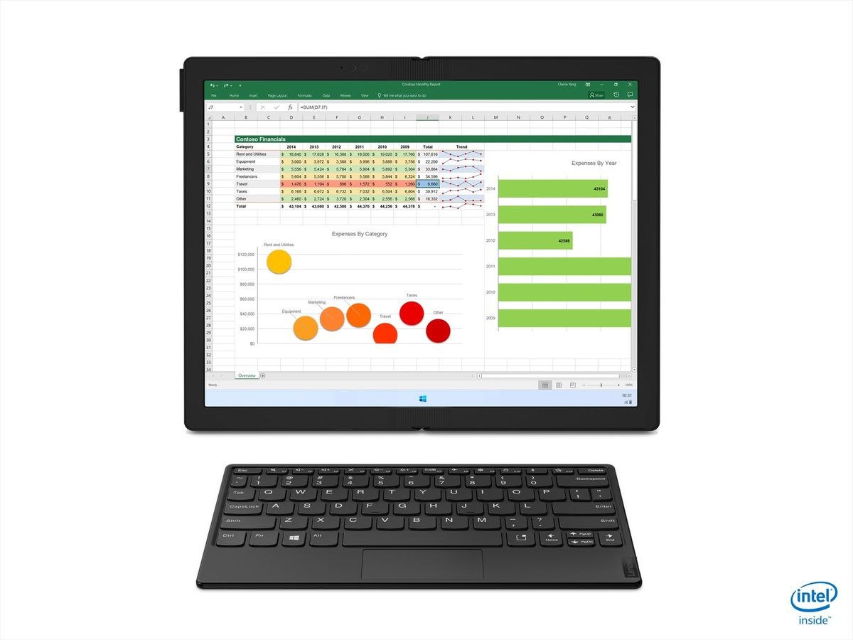 ThinkPad X1 Fold display with keyboard