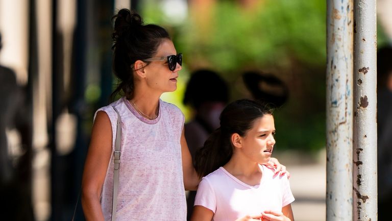 new york, new york july 22 katie holmes l and suri cruise are seen in the upper west side on july 22, 2019 in new york city photo by gothamgc images