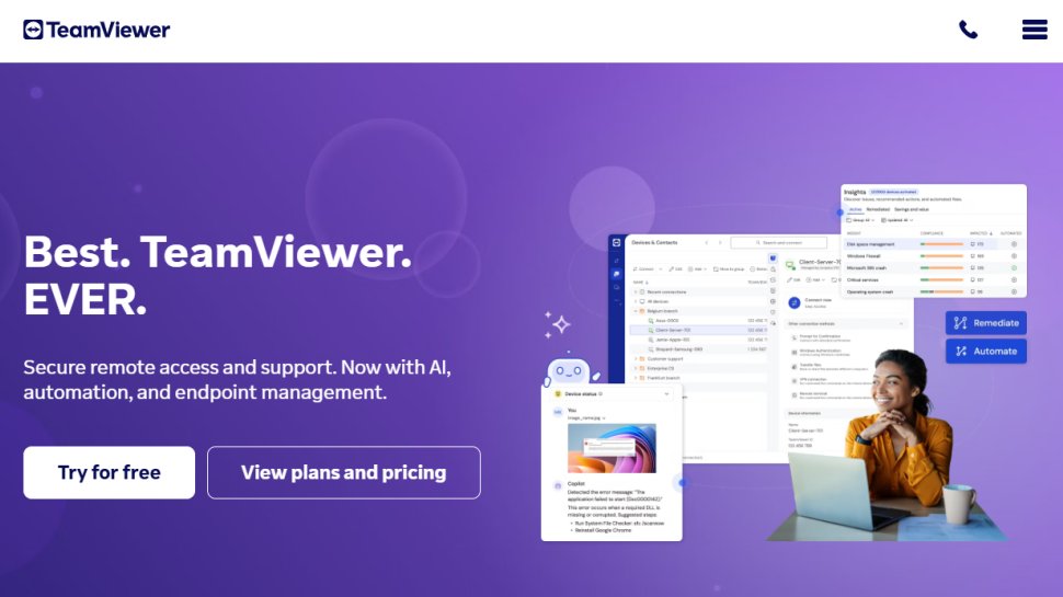 TeamViewer website screenshot (September 2025).