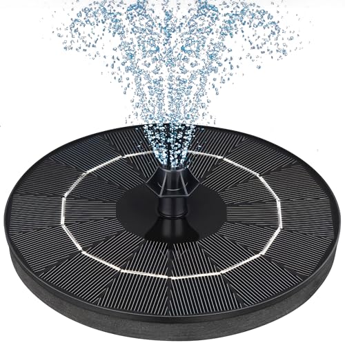 Mademax Upgraded Solar Fountain With 4 Easy Install Nozzle and Fixer, Solar Powered Fountain Pump for Bird Bath, Garden, Pond, Pool, Fish Tank, Outdoor
