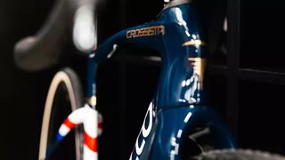 Pinarello Crossista F cyclo cross race bike in navy blue with red white and blue detail