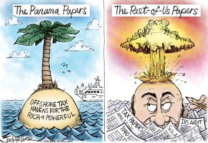 Political Cartoon U.S. Panama Papers