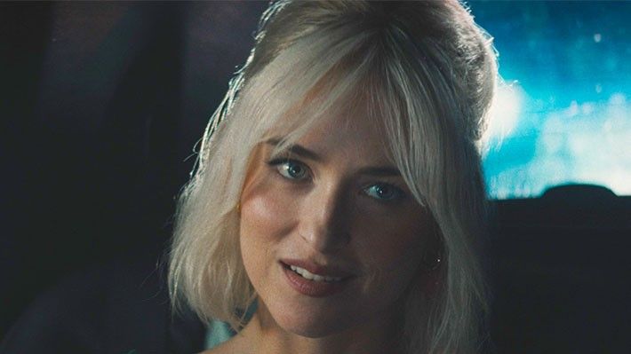 Dakota Johnson with blonde hair in Daddio