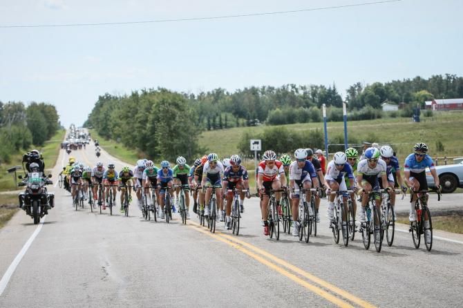 A large split in the field gets riders up the road