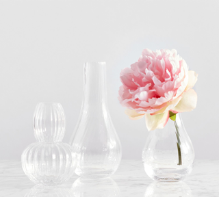 three glass vase set