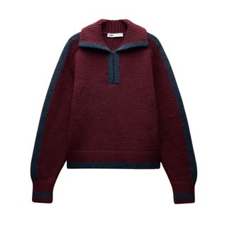 zara combined knit sweater