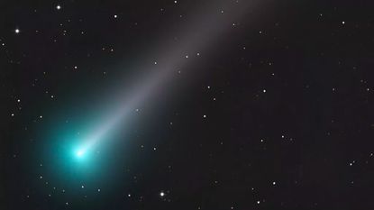 Astrophotographer Chris Schur captures this stunning photo of Comet Leonard on Dec. 4, 2021 from Payson, Arizona using a 10-inch Newtonian telescope and 60-minute camera exposure.