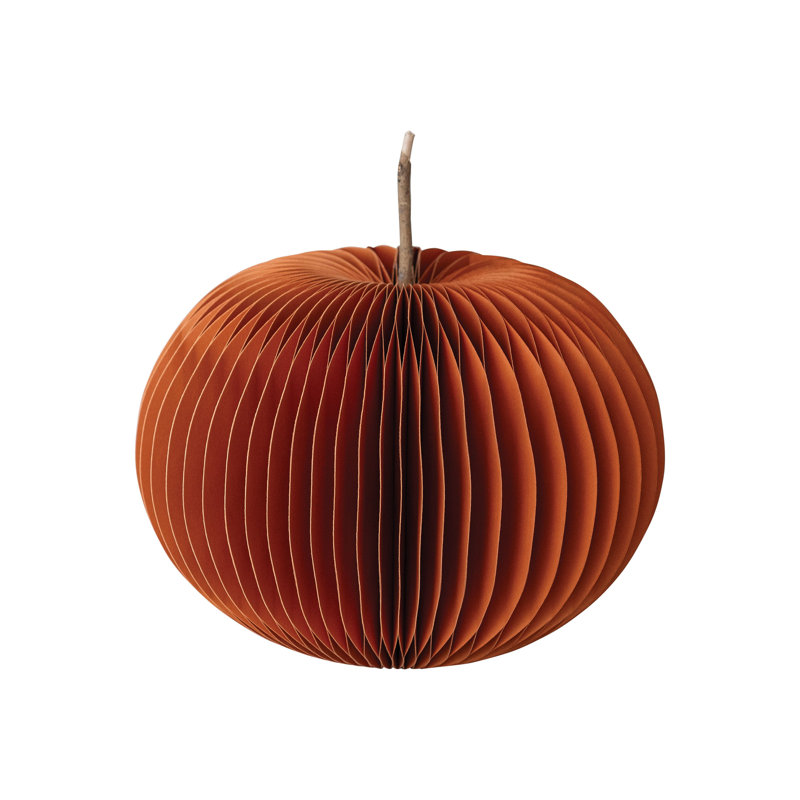The Holiday Aisle&reg; Paper Folding Honeycomb Pumpkin With Twig Stem | Wayfair