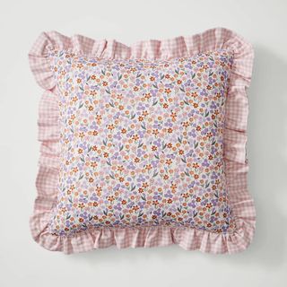 Dunelm Elsie Gingham Square Cushion