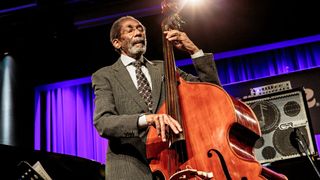 Ron Carter playing upright bass