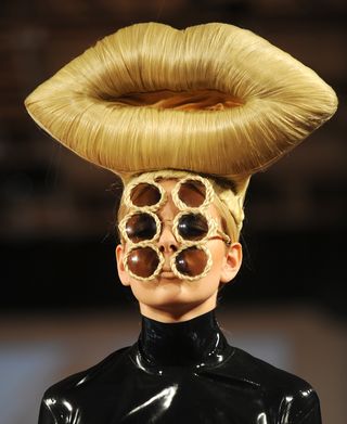 fashion week - wig and sunglasses