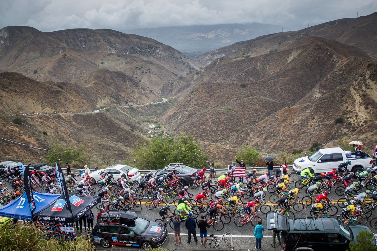 Riders make their way up the Balcom Canyon climb