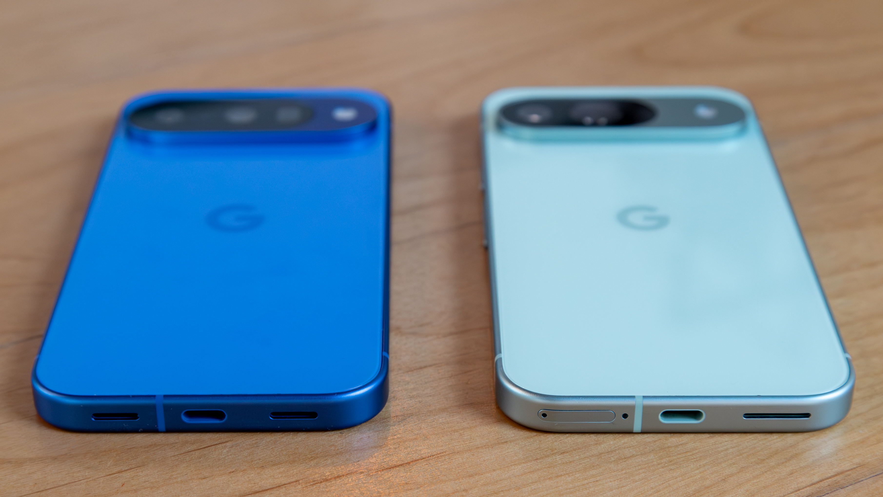 Pixel 10 next to the Pixel 9