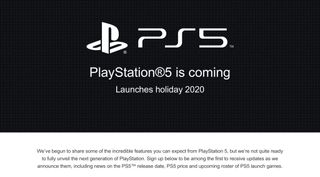 Captura de la página de la PS5 versión 