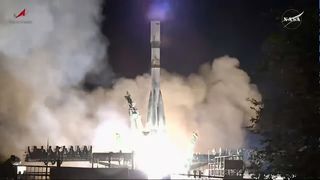 Russian Soyuz rocket with Progress 93 cargo craft launches from Kazakhstan Sept. 11, 2025.