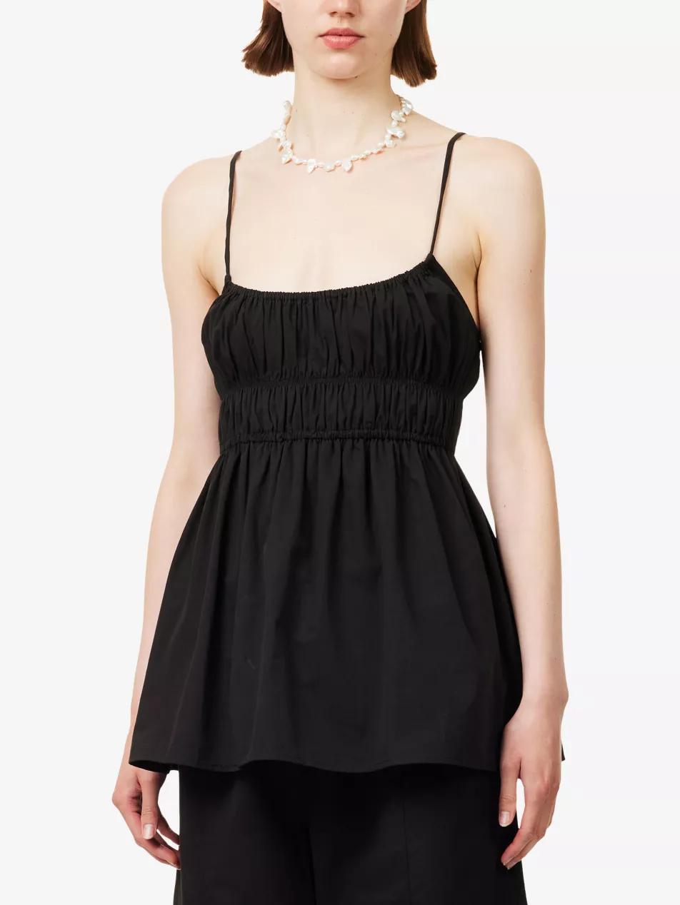 Zahara Ruched Cotton Top - 4