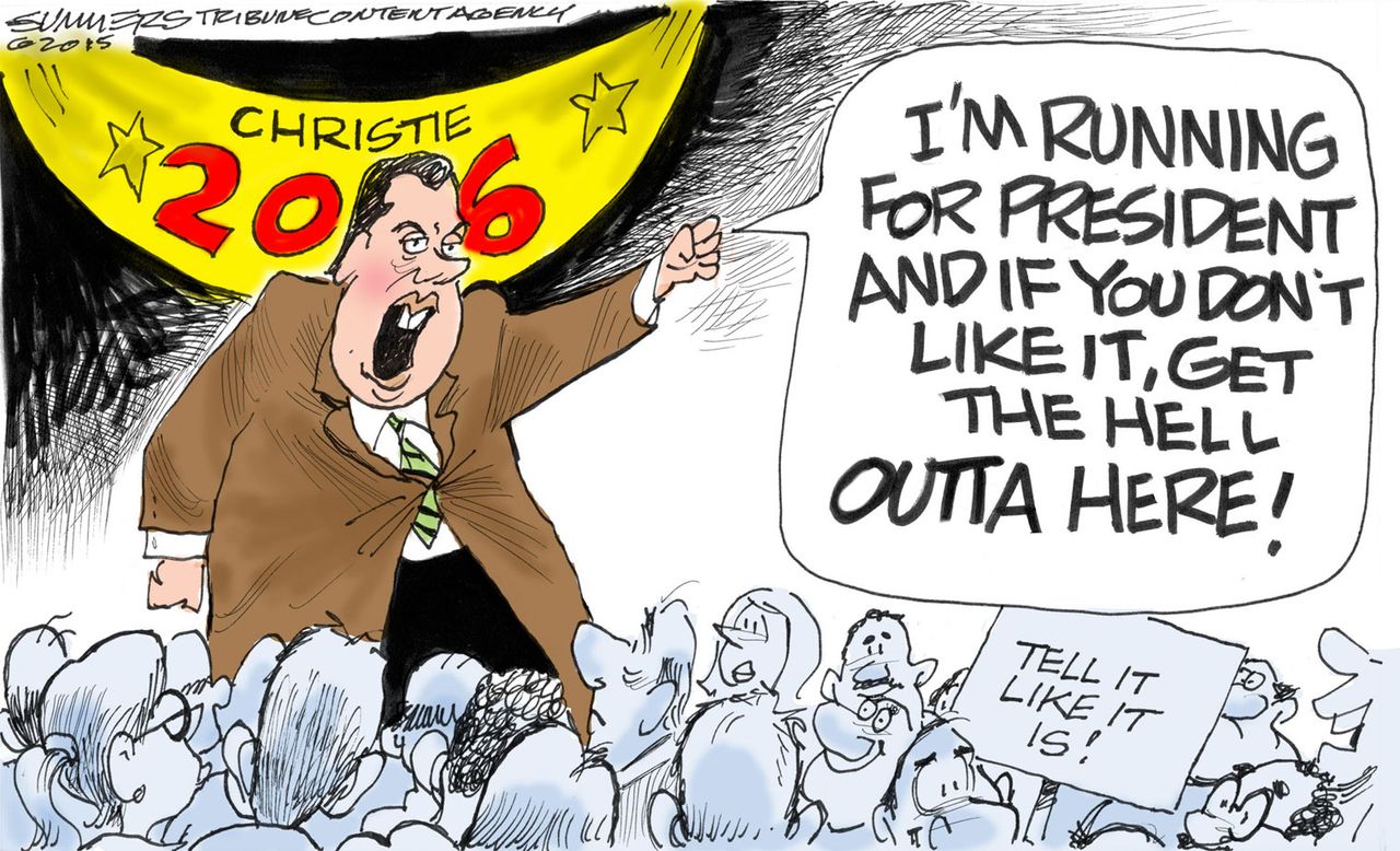 Political cartoon U.S. Chris Christie 2016