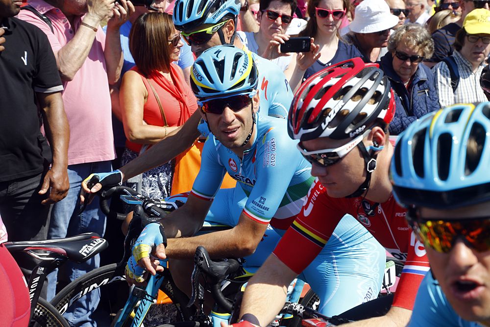Vincenzo Nibali (Astana) at the start of stage 2