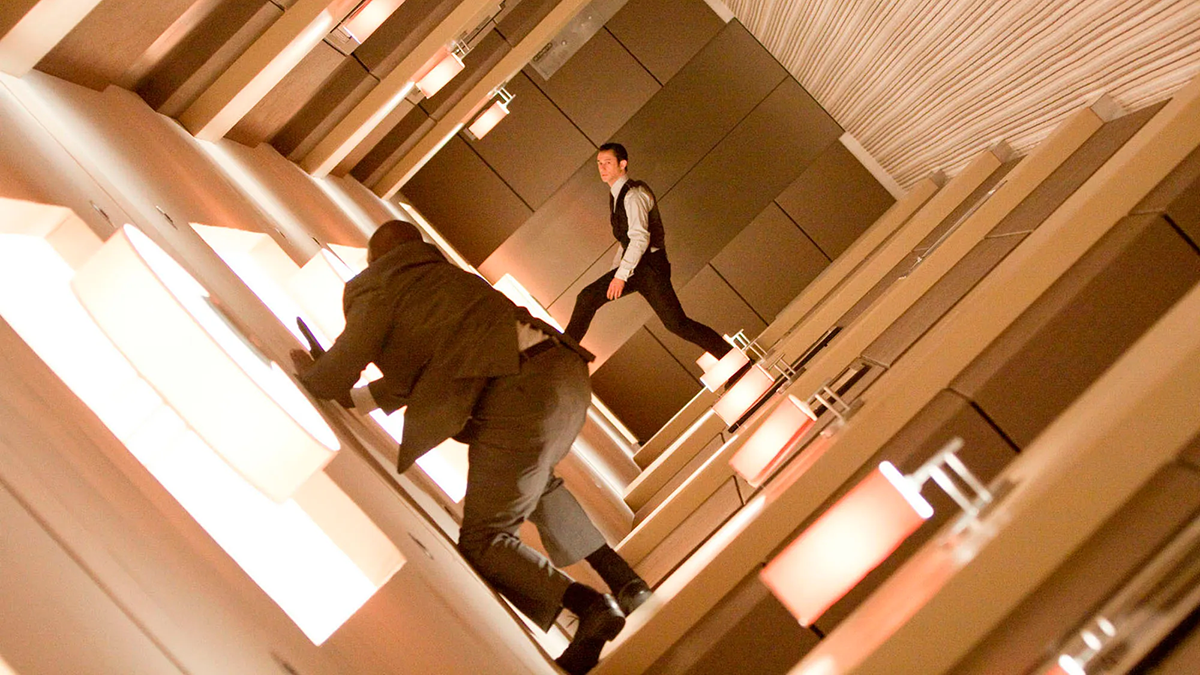The hallway fight from Inception
