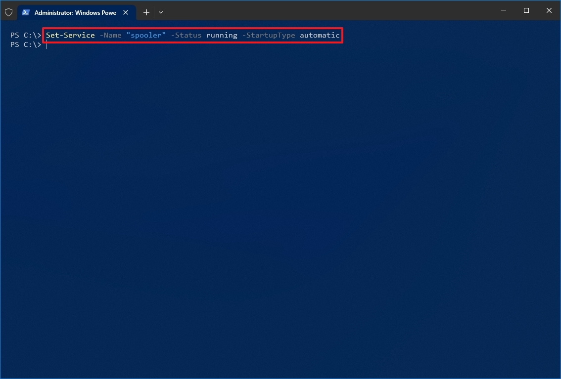 Enable Service PowerShell on Windows 10