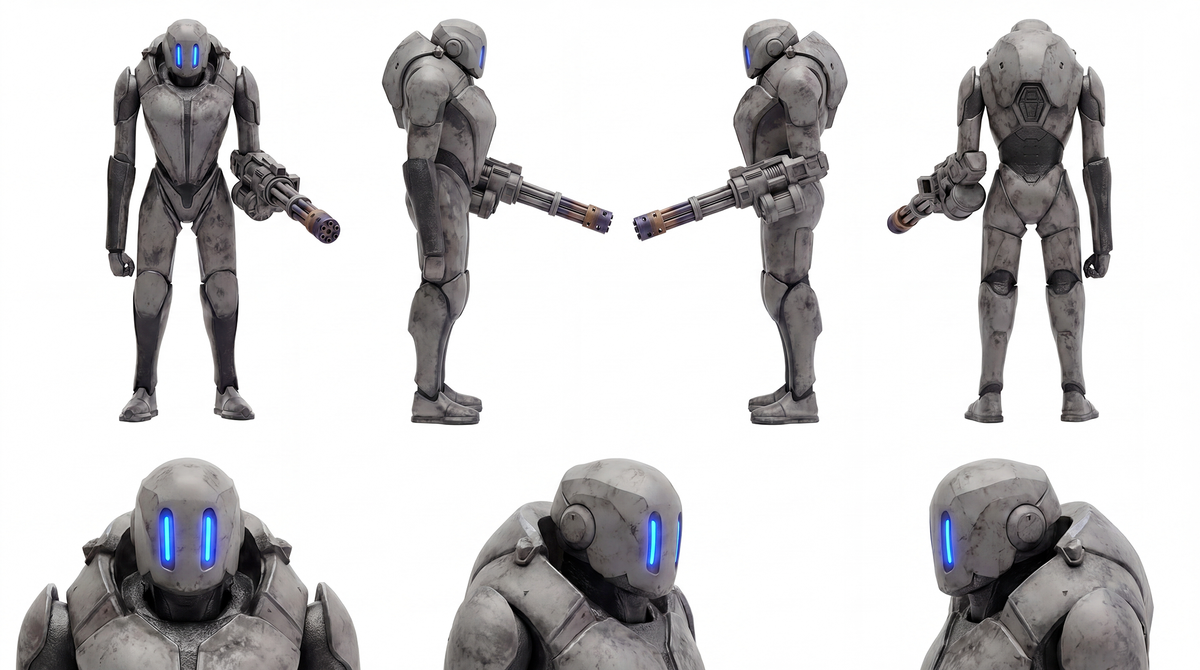 Catacombs AI film; character sheets of AI generated people