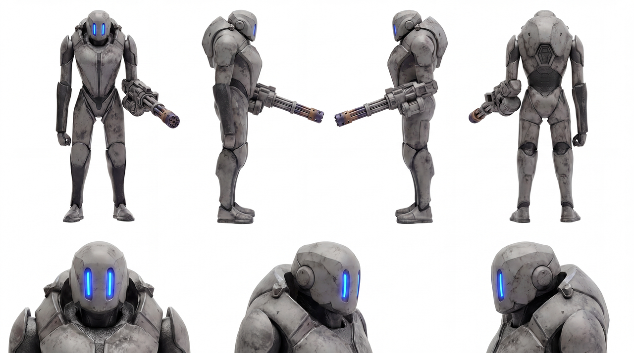Catacombs AI film; character sheets of AI generated people