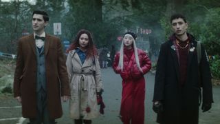 George Rexstrew, Kassius Nelson, Yuyu Kitamura, Jayden Revri in Netflix's Dead Boy Detectives