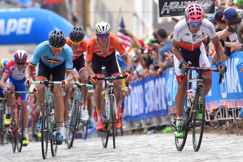 Nelson Oliveira (Portugal) riding up Libby Hill