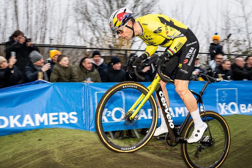 Belgian Wout van Aert pictured in action during the men's elite race of the Azencross, the fifth stage in the DVV Trofee (out of eight), Monday 29 December 2025, in Loenhout. BELGA PHOTO DAVID PINTENS (Photo by DAVID PINTENS / BELGA MAG / Belga via AFP)