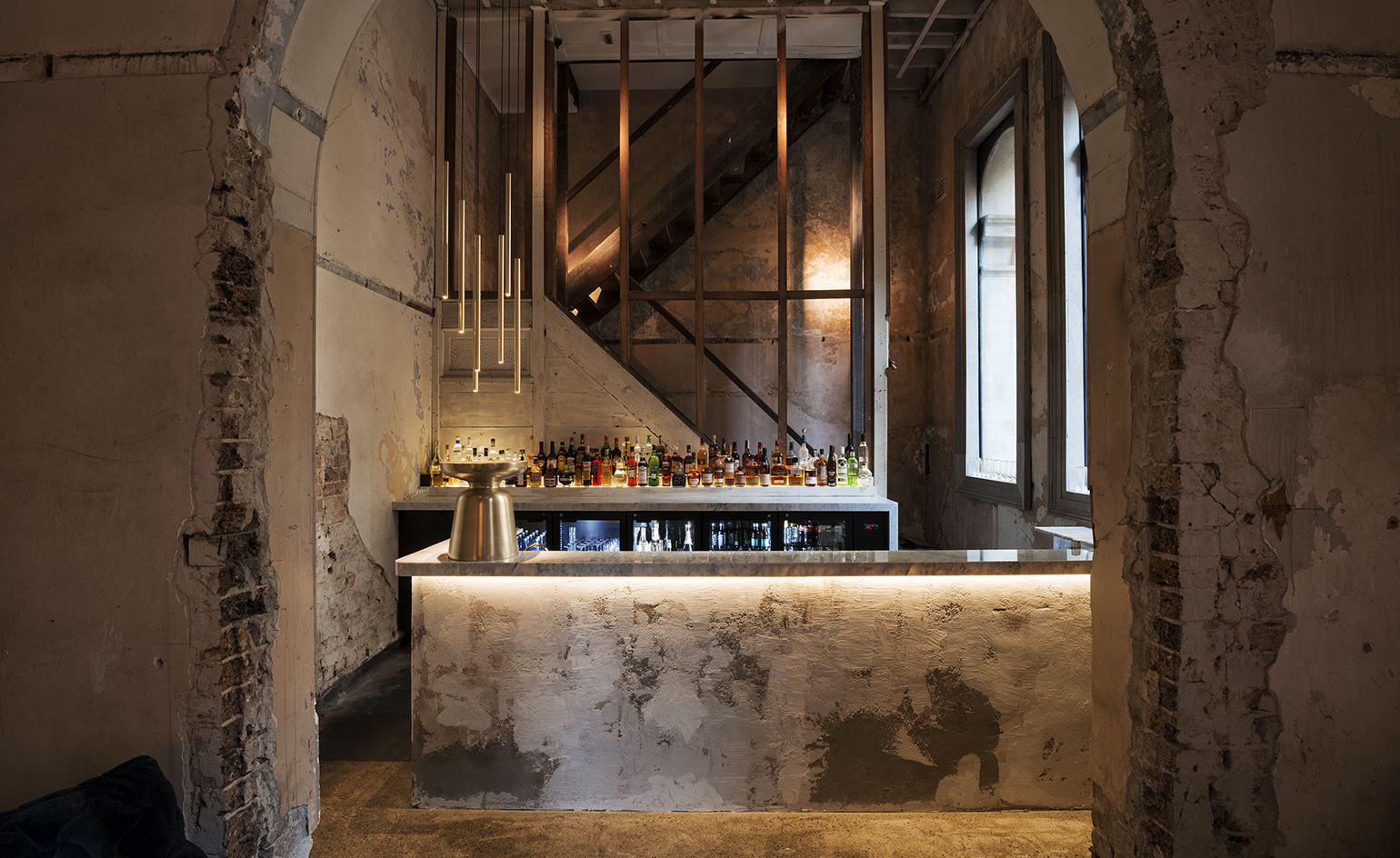 An liquor serving area of bar.
