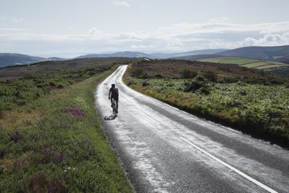 cyclist on Exmoor