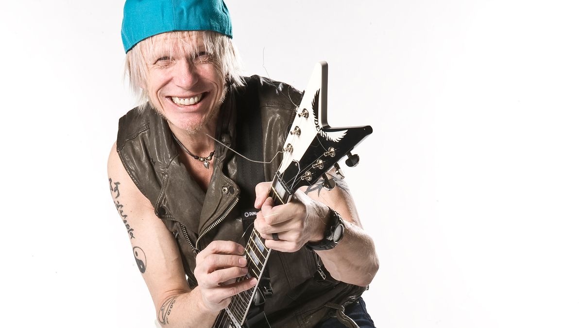 Description : LONDON, UNITED KINGDOM - FEBRUARY 1: Portrait of German musician Michael Schenker, photographed in London on February 1, 2012. Schenker is best known as a member of rock groups Scorpions and UFO.