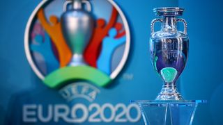 Euro 2020 trophy and logo