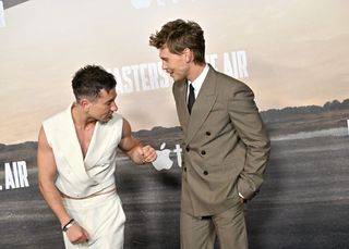 Barry Keoghan and Austin Butler at the "Masters of the Air" premiere