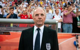 Sven-Goran Eriksson ahead of the game between England and Sweden at the 2006 World Cup