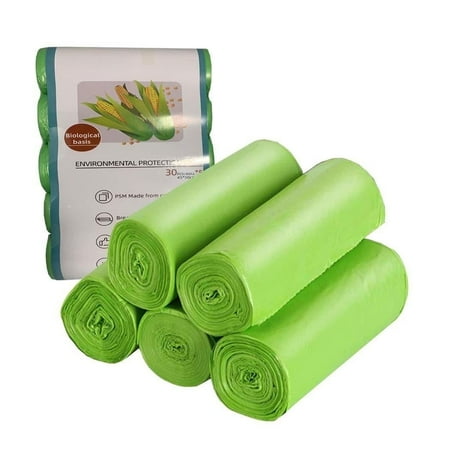 Ustris Compostable Trash Bags, 2.6 Gallon Small Disposable Compost Bags 100 Count Garbage Bags Made From Psm Starch-Based, Biodegradable Garbage Bags for Kitchen Bathroom Bedroom Office Trash Can