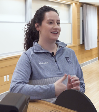 Katie Babula, the manager of ITS-Audio Visual Systems at URI