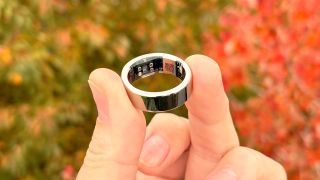 Close-up of the flagship Ultrahuman Ring Pro, a direct rival to the Oura Ring 5
