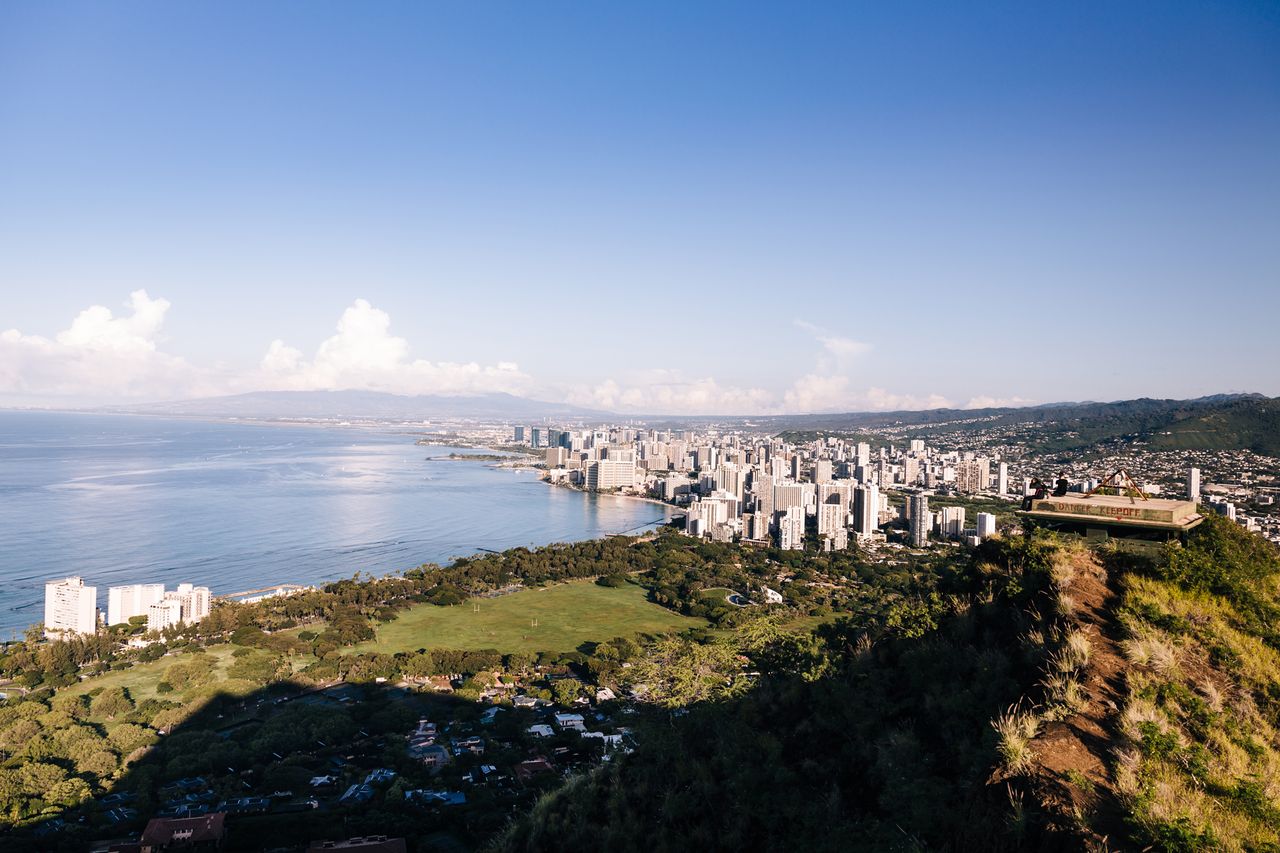 A short, sharp hike up the Diamond Head trail earns panoramic views of Honolulu
