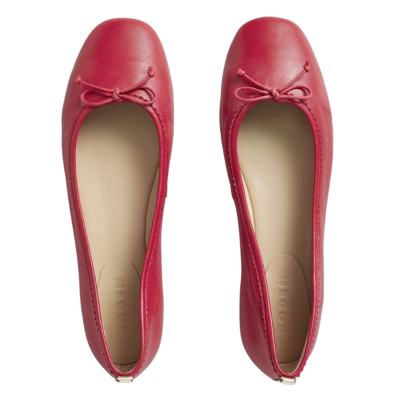 Boden, Kitty Flexi Sole Ballet Pumps-Pillarbox Red