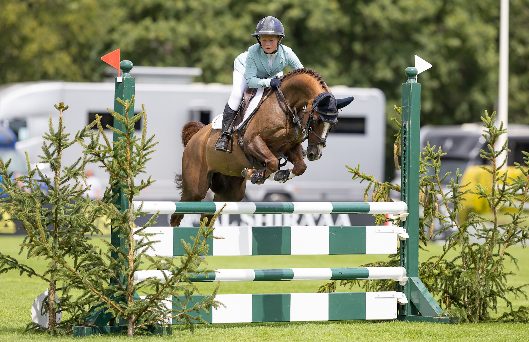 Anya Dewey Clarke clears a fence in the winter 128cm final with Kilcreene Snapdragon