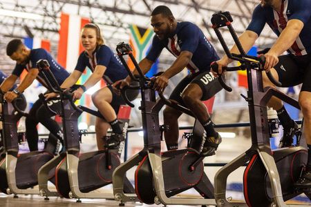 Team USA riding on the Wattbike Atom